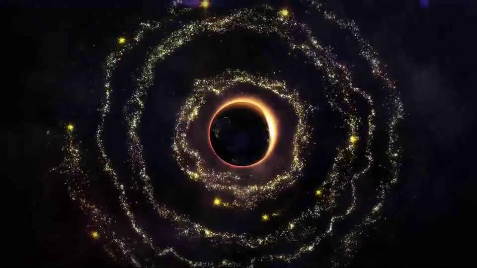AE模板 震撼宇宙星空黑洞引力环绕粒子光环演