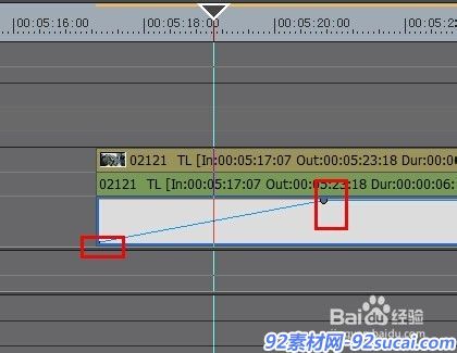 4淡出的设置和这个淡入是一样的,都是添加关键点,然后拉低到最低.