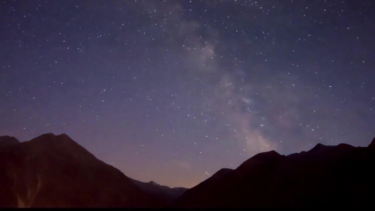 灿烂夜空星系银河流星美丽景象延时摄影