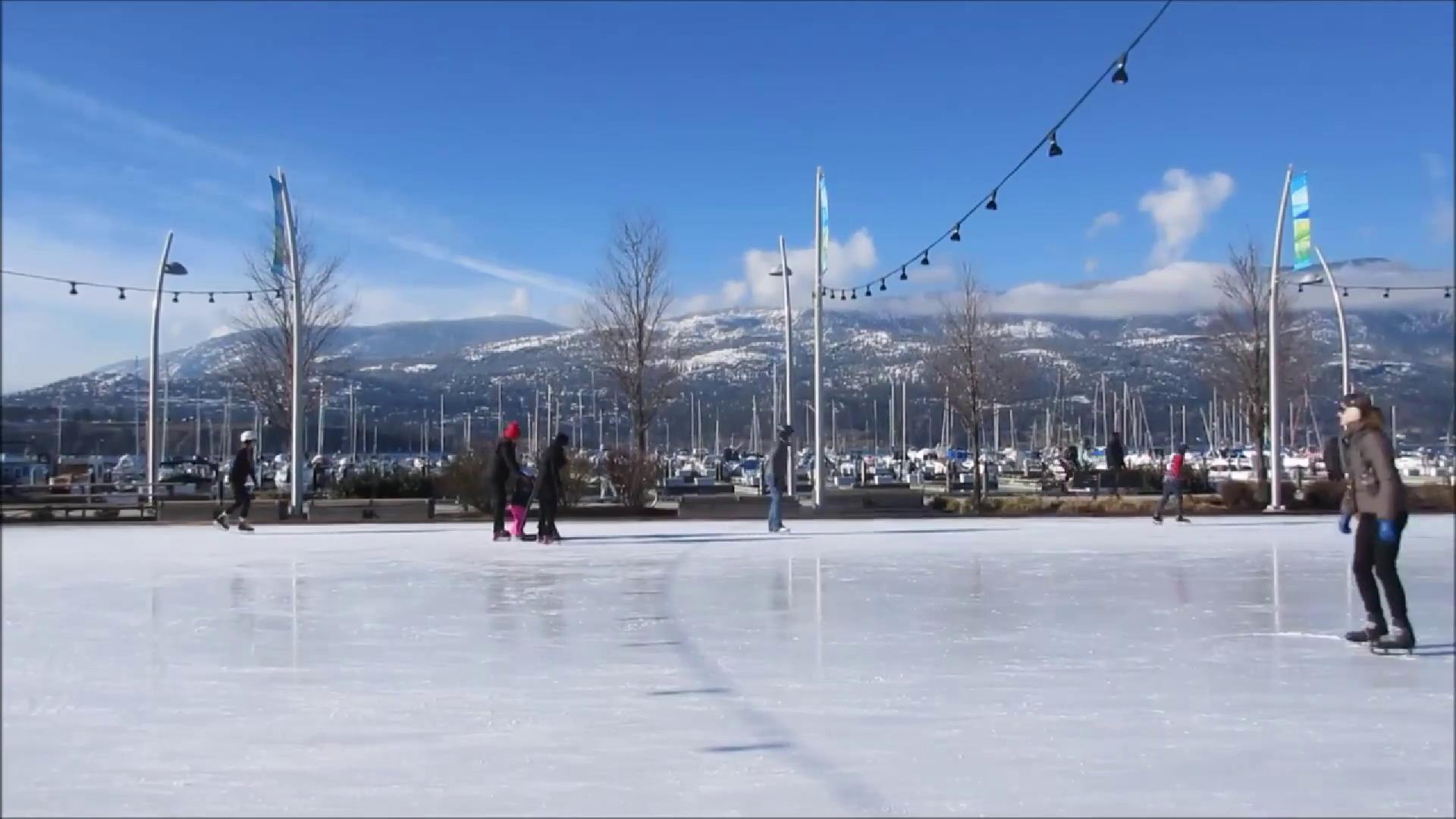 室外溜冰场滑冰运动-高清实拍-92素材网