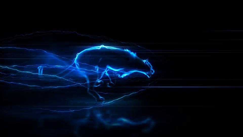 ae模板 炫酷光电能量冲击特效奔跑猎豹logo模板 ae素材