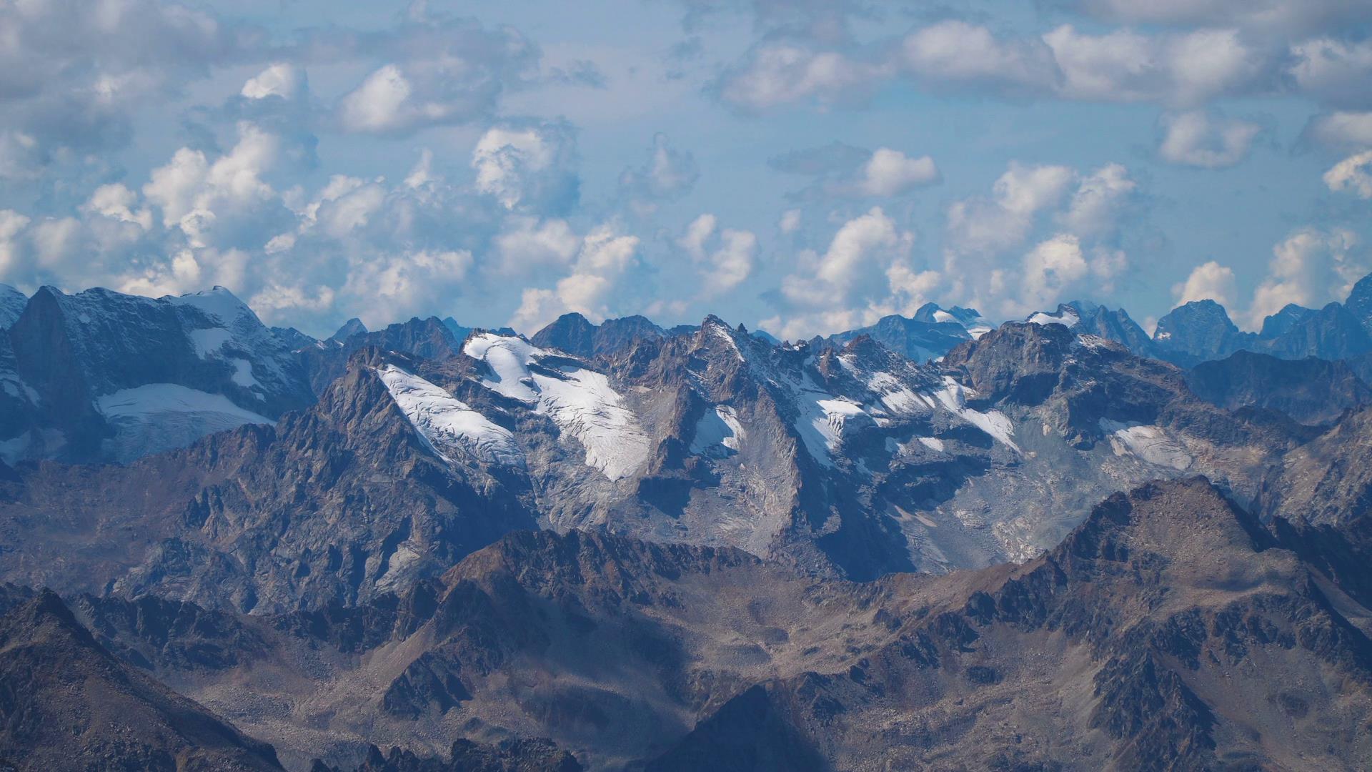美丽天空静态山峰高加索山脉风景高清视频