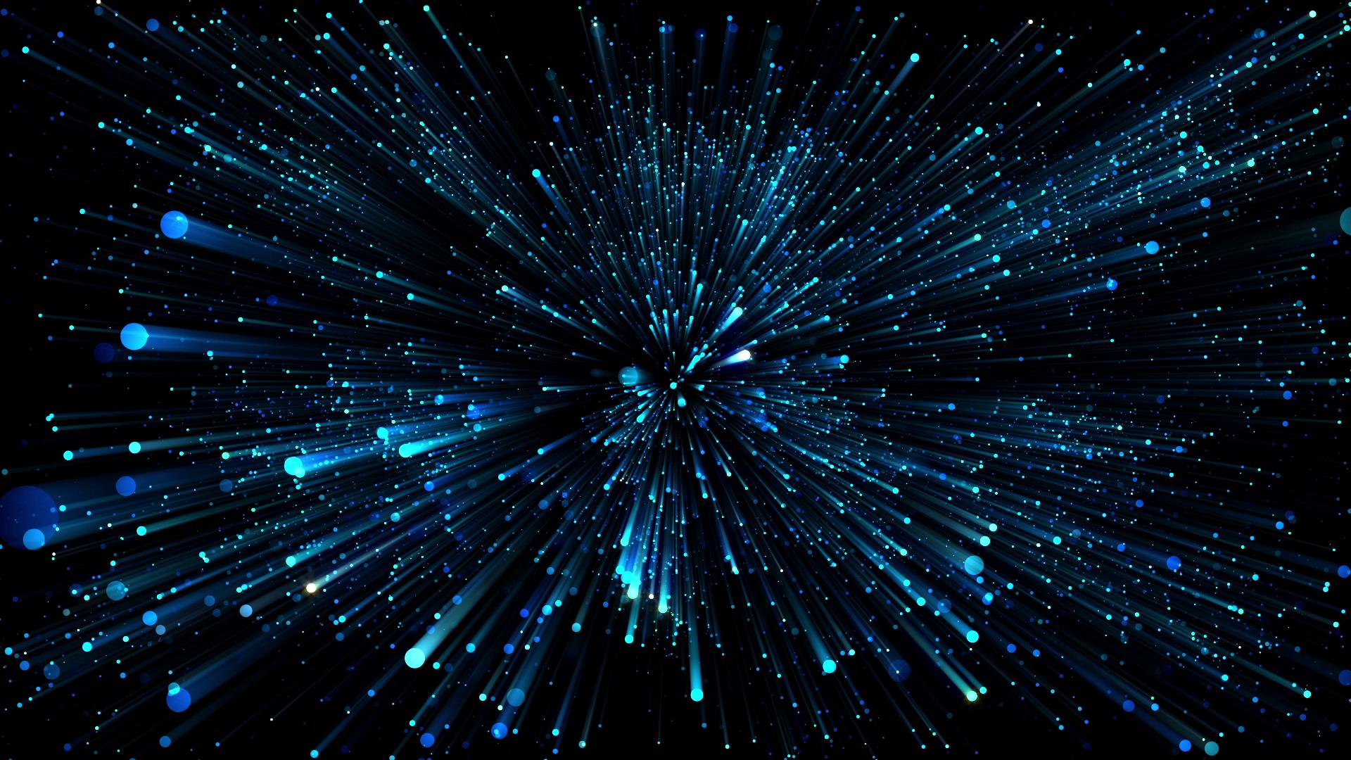 蓝色粒子线条扩散空间视觉效果vj背景视频素材