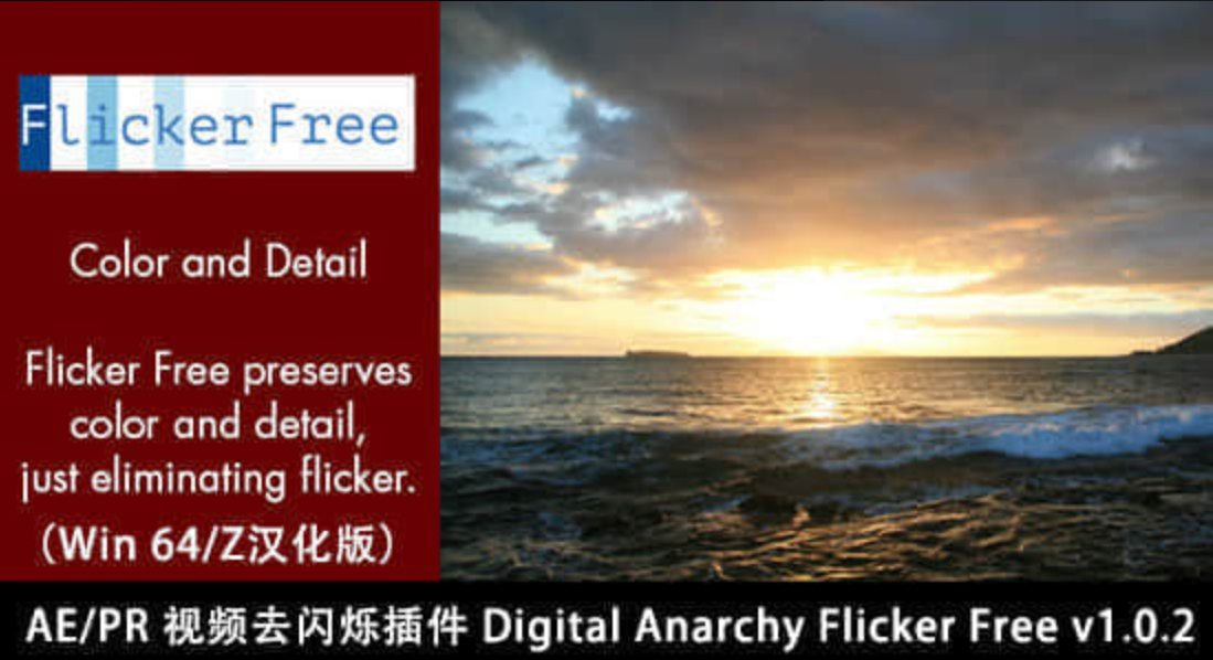 摄影拍摄视频闪光处理插件digital anarchy flicker free v1.1.