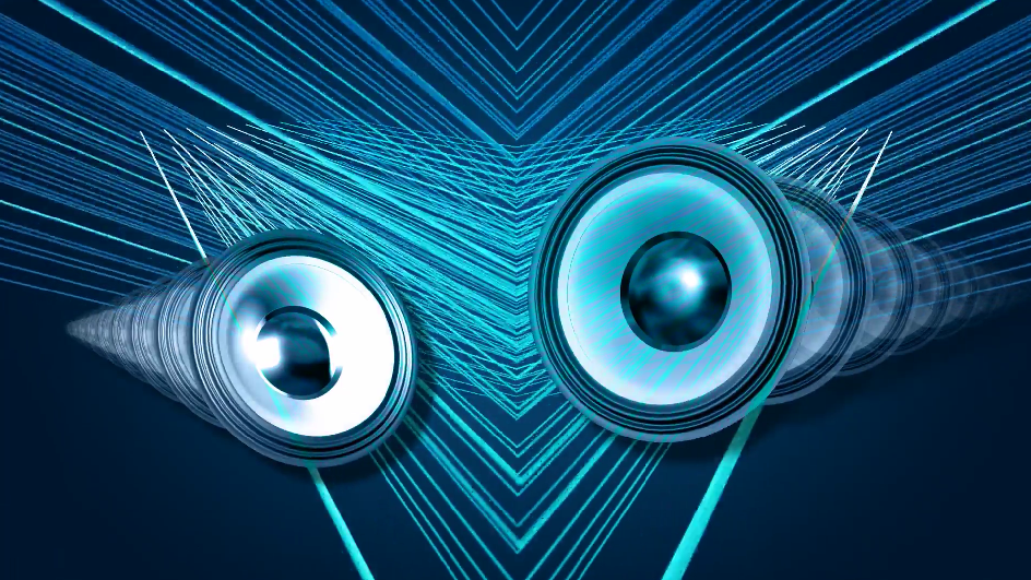 抽象线交错旋转扬声器震动音乐带感视频素材