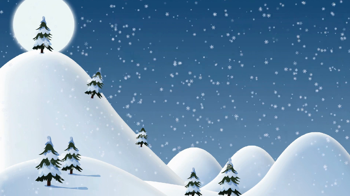 晶莹雪花飘落唯美雪景动画效果圣诞节节日视频素材