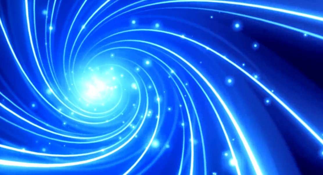 蓝色光线漩涡状变幻唯美粒子洋溢hd动态特效视频