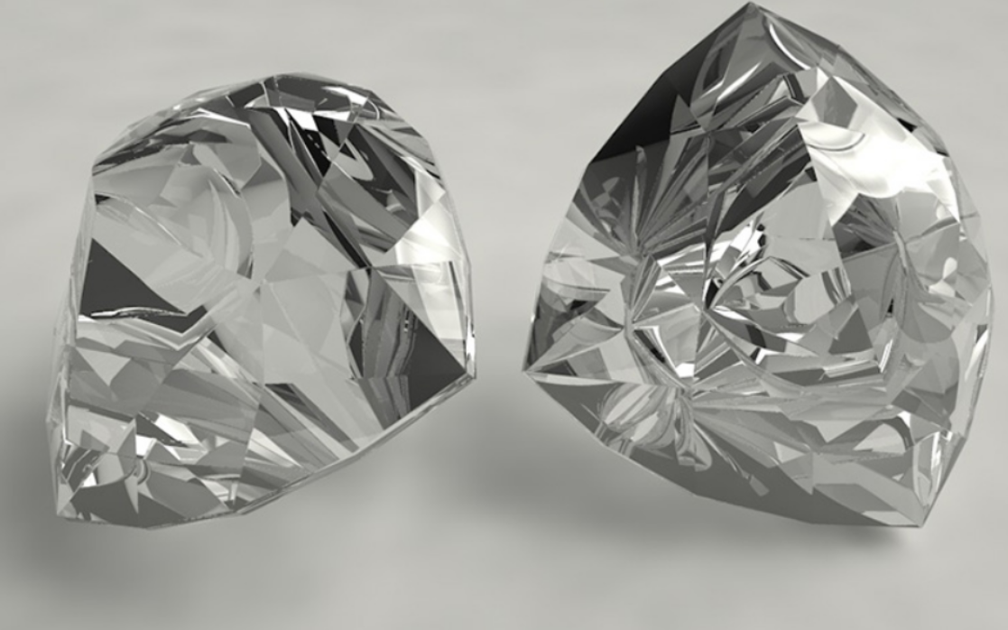 立方结构的白色透明晶体专属定制私人钻石c4d模型展示