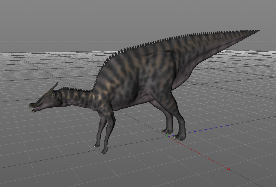 北美洲食草性恐龙鸭嘴龙科saurolophus白垩纪栉龙c4d