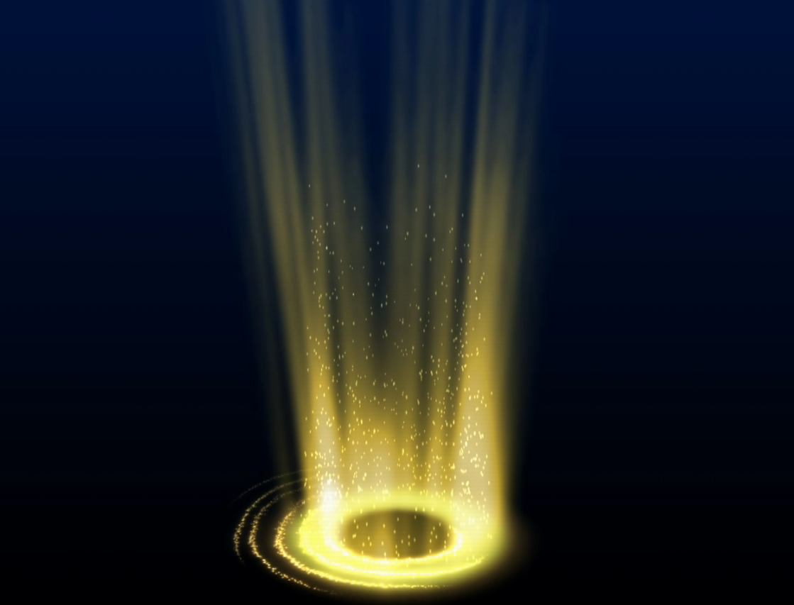 黄色魔法光圈演绎粒子唯美上升动态特效视频素材