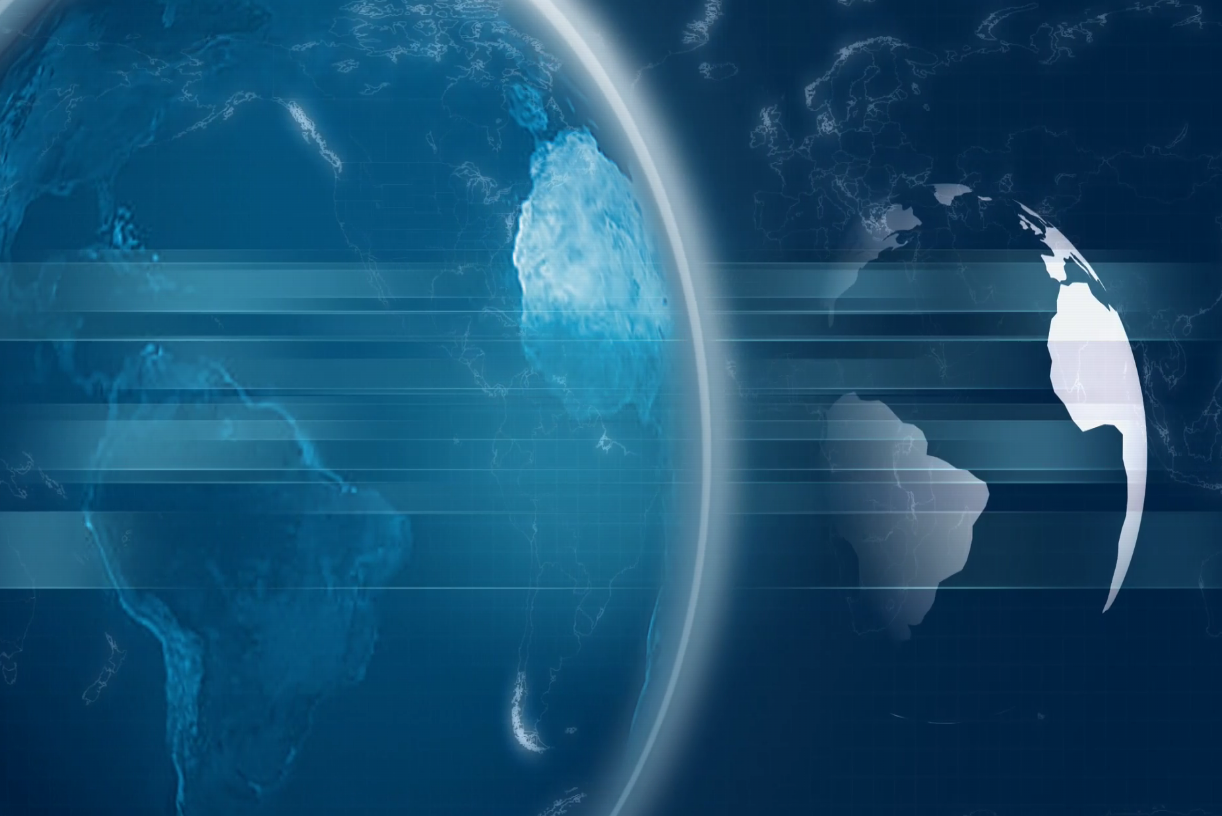蓝色科技风白色虚拟地球震撼转动科技新闻片头动态视频素材