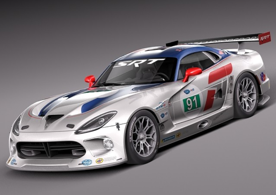 蝰蛇2013款srt viper gts-r道奇汽车模型展示(c4d,obj