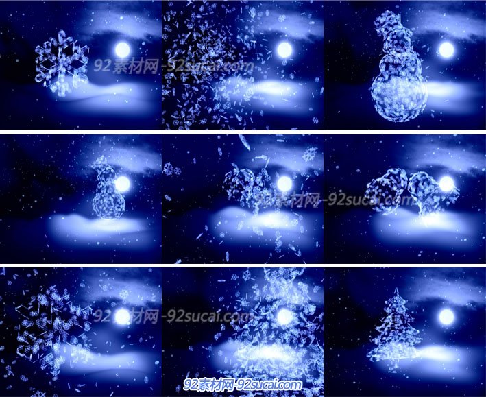 圣诞节日素材 圣诞雪花图片背景 标清动态视频