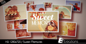 《相册墙儿童相片展示ae模板》sweet memories