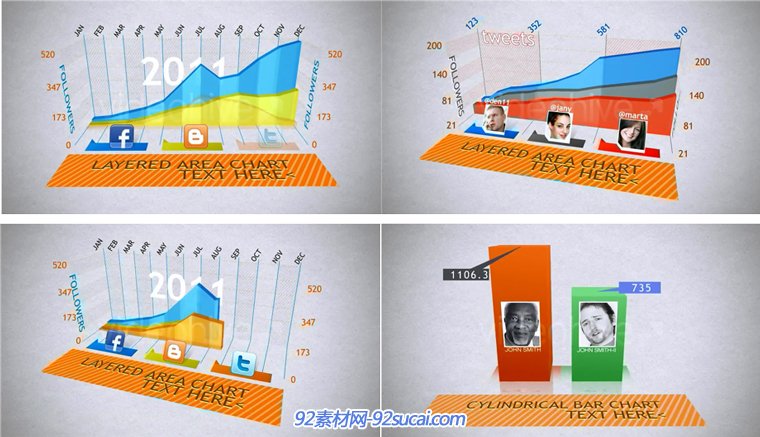 三维信息数据图表ae模板3dcharts