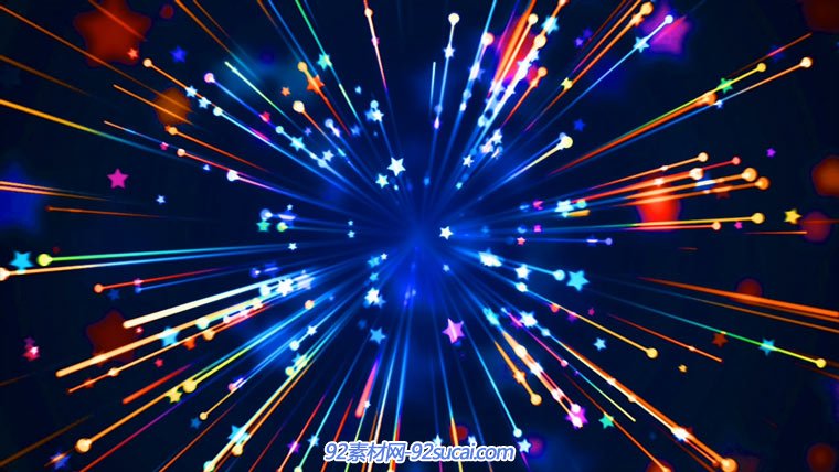 星光放射星光粒子LED动态视频背景-92素材网