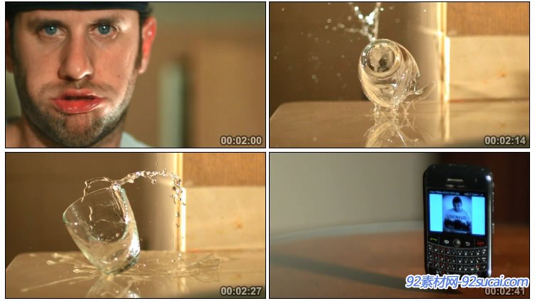 延时摄影超酷炫高清实拍视频-生活中的各种慢动作下水滴玻璃破碎