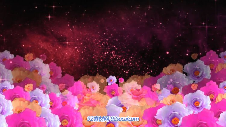 中国民族风万花筒效果舞台视频背景 花儿为什么这样红 92素材网