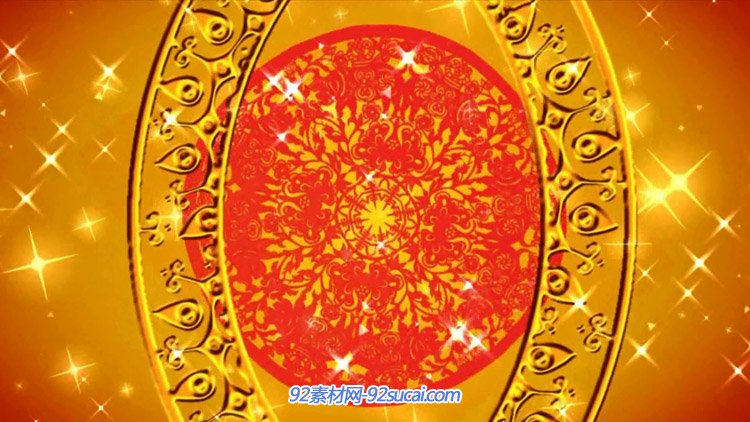 喜庆歌曲好运来 剪纸风格动画 福字春节联欢晚