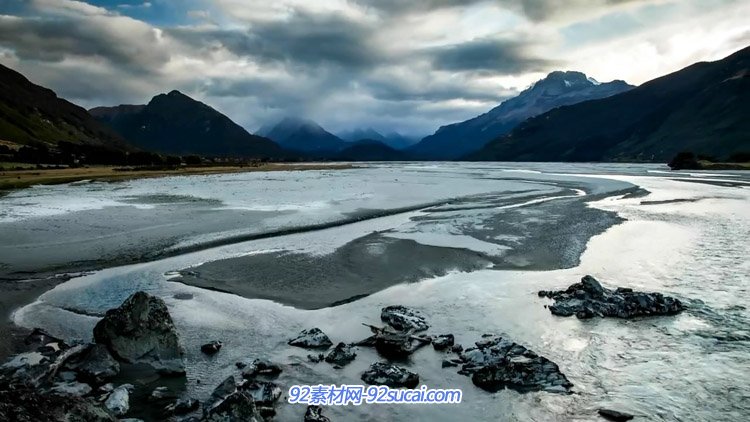 大自然风光风景高山树林小溪流水星空湖泊云彩延时摄影高清实拍