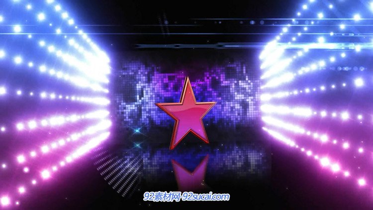 动感时尚的五角星星开场 LED闪光灯演出背景动态视频素材