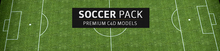 C4D足球道具及场景模型库 The Pixel Lab 3D Soccer Pack