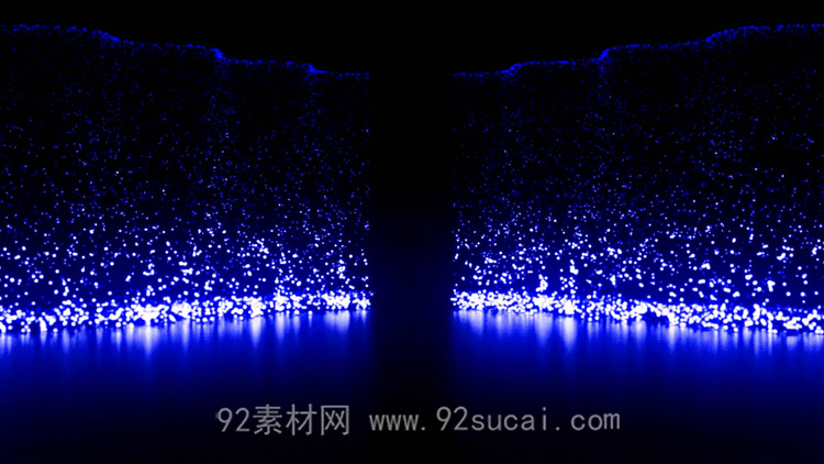 梦幻蓝色唯美发光粒子瀑布 舞台背景动态视频素材