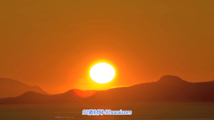 阿拉斯加山脉上橙色的太阳山边日落自然风光4k超高清实拍视频素材