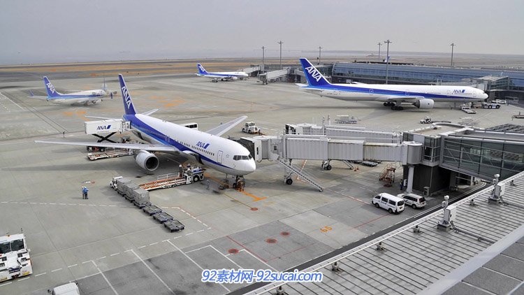 唯美延时摄影城市缩影人流车流城市建筑时间变化夜景机场高清实拍