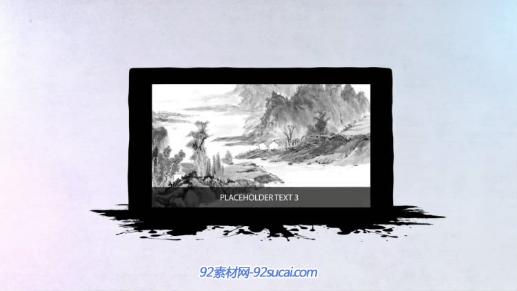 水墨低落动态电子相册幻灯片字幕标题展示 AE素材