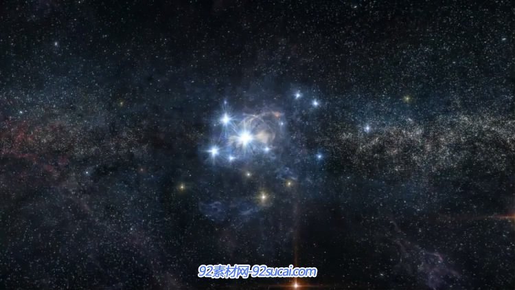 AE模板 科幻电影宇宙太空银河超炫星光粒子木