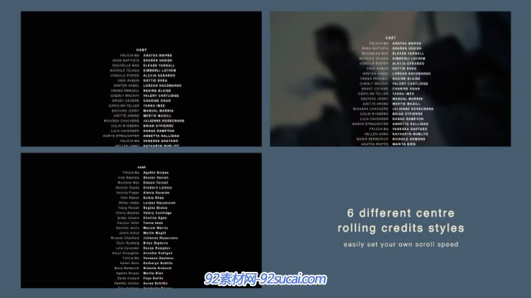 AE模板 电影节目片尾出场人员演员表开场片头企业晚会年会 AE素材