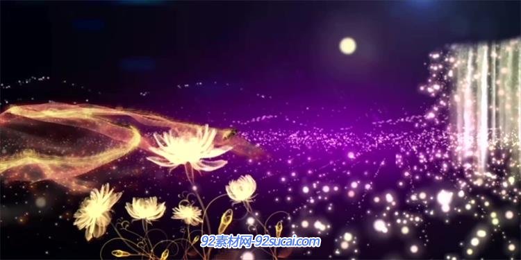 唯美梦幻中国风荷塘月色粒子LED背景视频素材