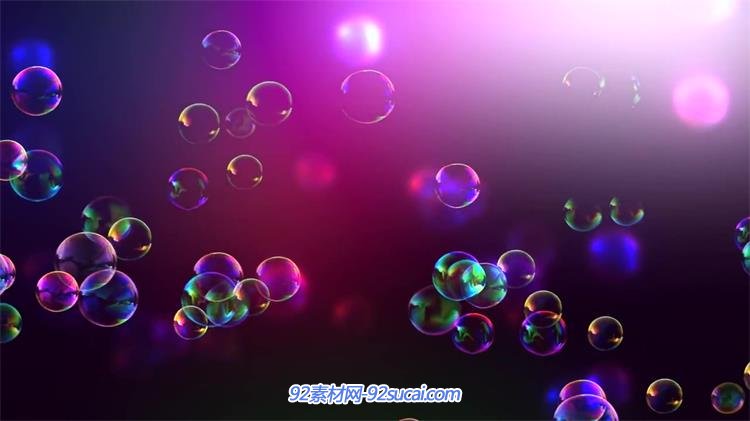 唯美梦幻炫光彩色飘飞泡泡 大屏幕led高清舞台背景视频素材