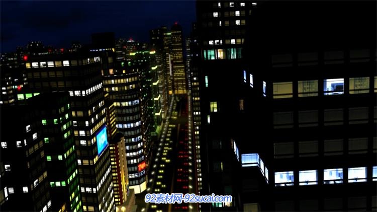 万家灯火照亮繁华大城市建筑夜景 城市建筑夜景视频素材