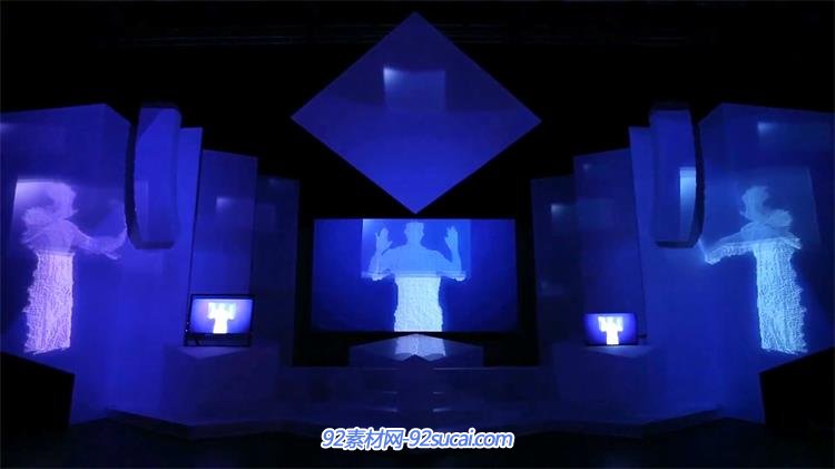 震撼动感全息大屏幕裸眼3d投影秀动态视频素材