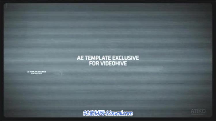 ae模板 怀旧电影开场电子故障毛刺过渡切换模版 ae素材