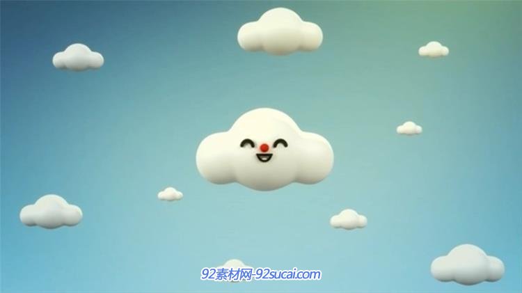 儿童节动画天上小云生长过程动态led背景视频素材-92素材网