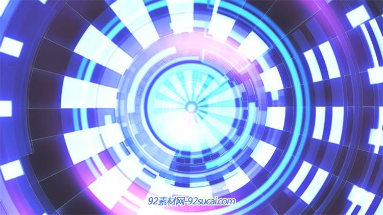 神秘科幻光效科技圆形涡轮旋转镜头视觉冲击背景动态视频素材