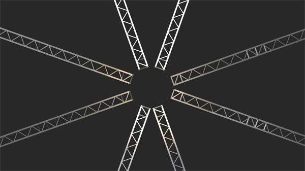 虚幻变化金属质感铁网旋转交错重合视觉冲击高清视频素材