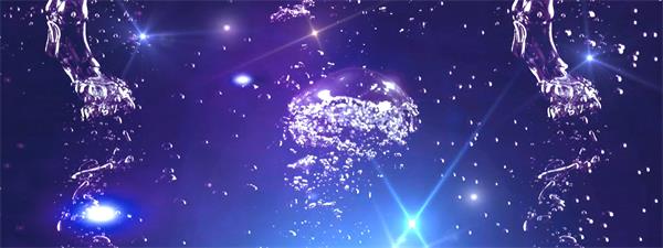 强烈灯光闪烁水泡色彩烟雾喷出火花粒子灯光秀开场背景视频素材