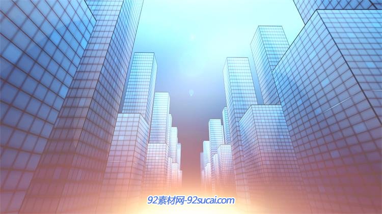 数码虚拟场景高楼大厦炫光道路未来城市发展蓝图led背景视频素材