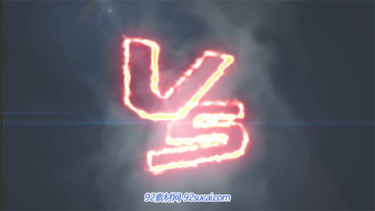 震撼赛场对决场景对决vs弹出摩擦火花烟雾飘浮背景视频素材