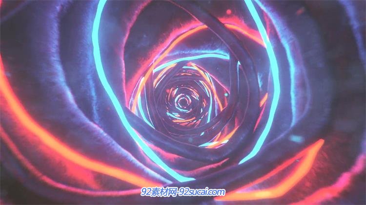 洞穴时空穿梭光效线性炫酷变幻霓虹灯光隧道舞台素材
