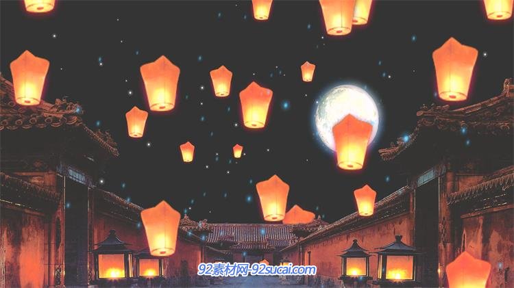 满天孔明灯的唯美图片