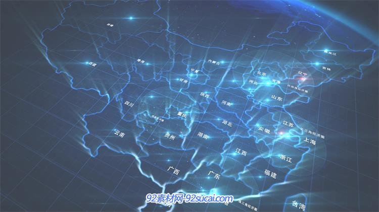 酷炫创意宇宙流星坠落渲染中国地图城市名字L