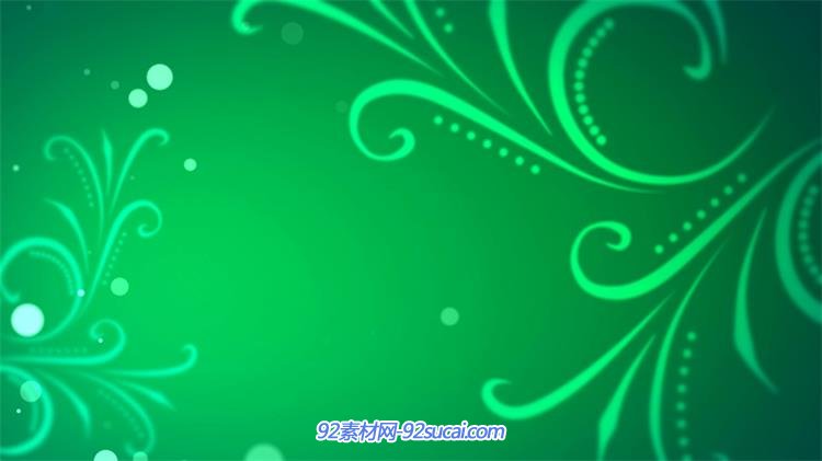 绿色科幻花纹粒子交错飘浮漩涡运动展示屏幕led背景视频素材