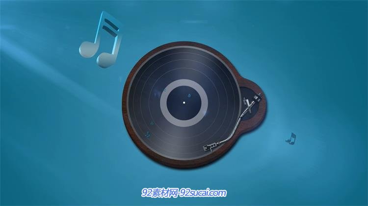 dj舞台播放器时尚炫酷音符飘浮光圈运动音乐派对背景视频素材