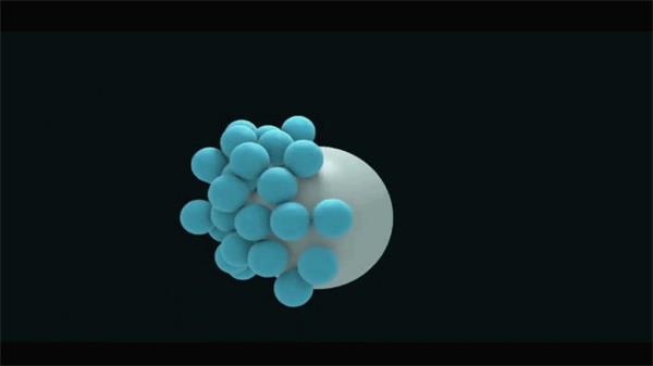 简约抽象细胞颗粒圆球运动变大分子结构研究动态场景视频素材