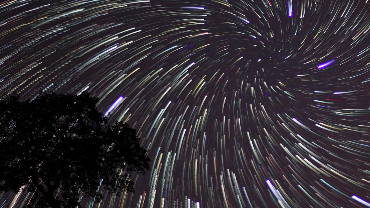 夜空流星雨星道轨迹唯美镜头视频素材